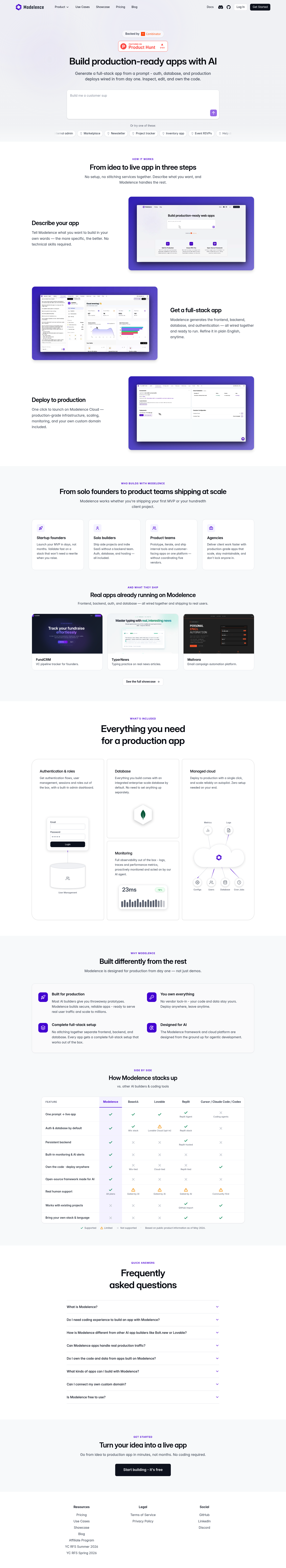 Modelence Mobile Builder screenshot