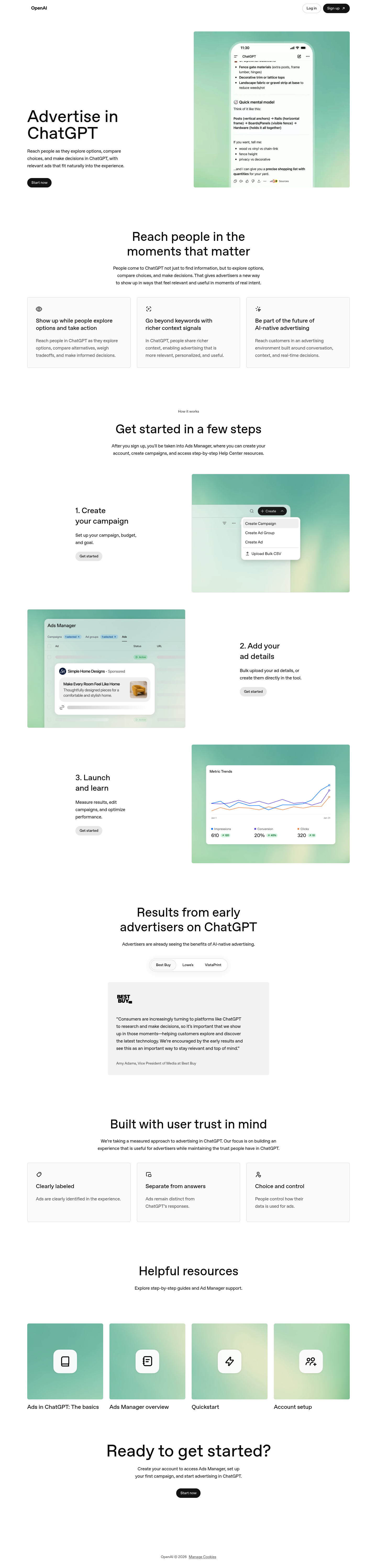 Ads in ChatGPT screenshot