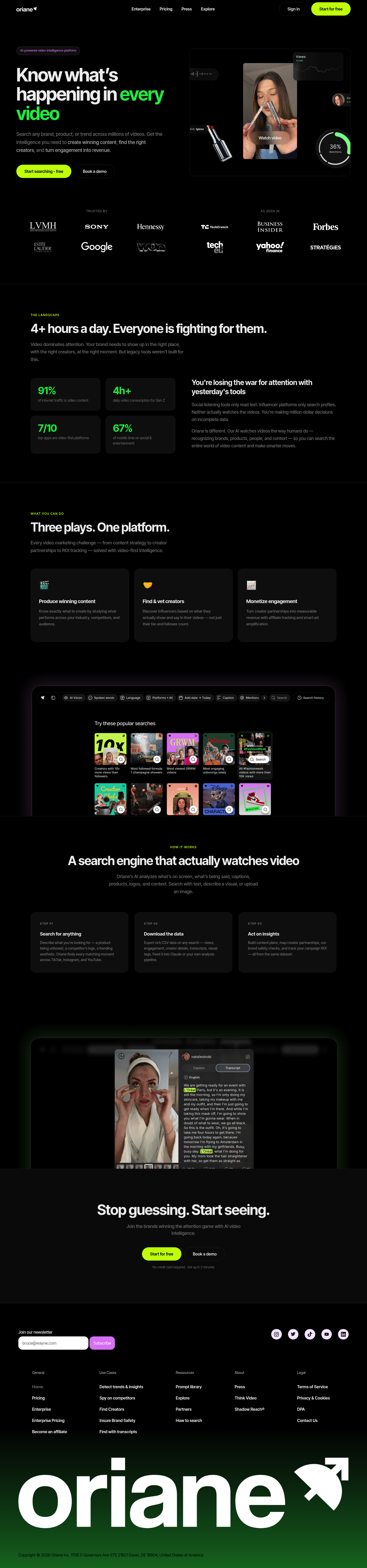 Oriane - AI-powered video intelligence screenshot