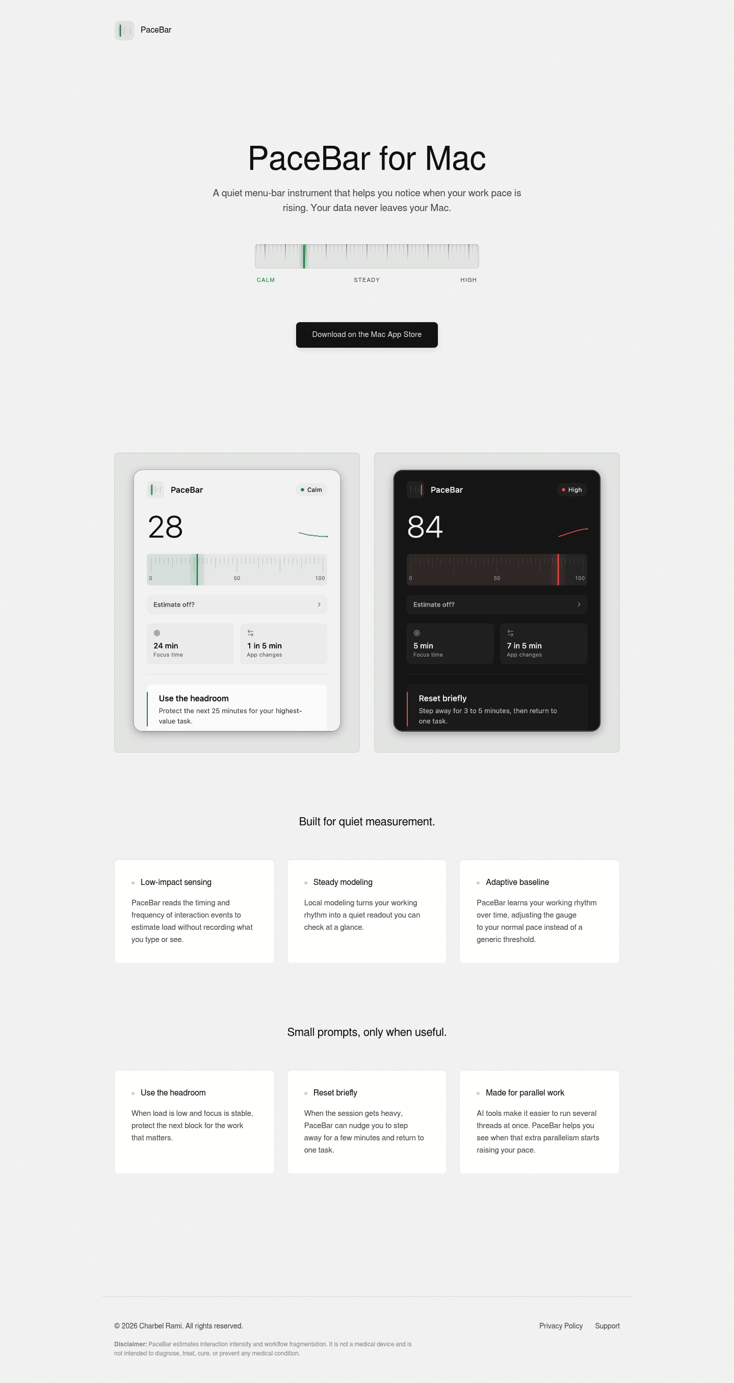 PaceBar screenshot