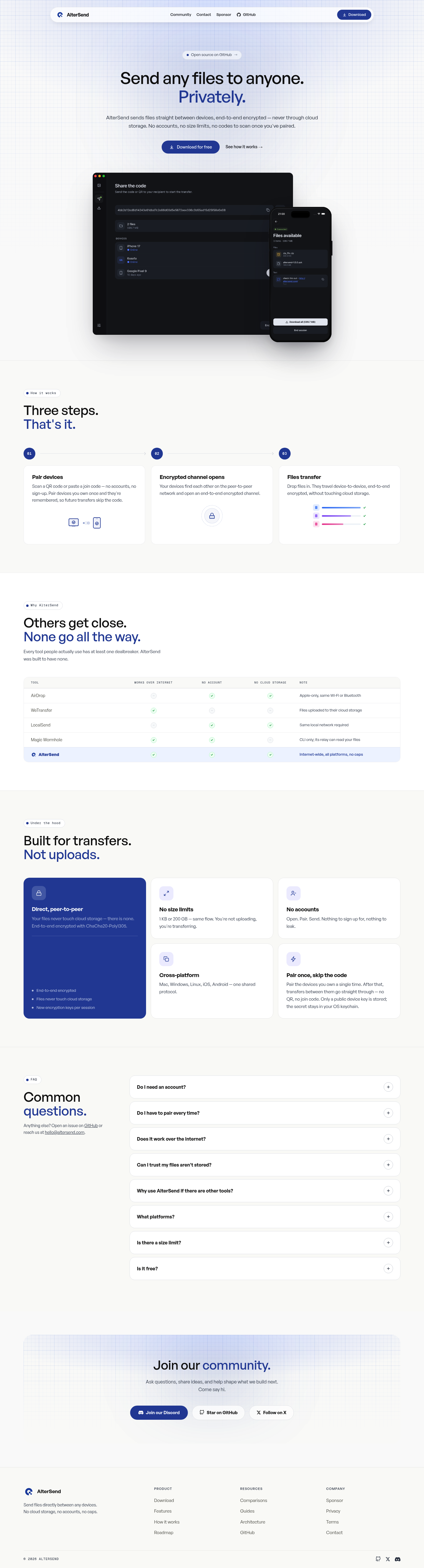 Altersend screenshot