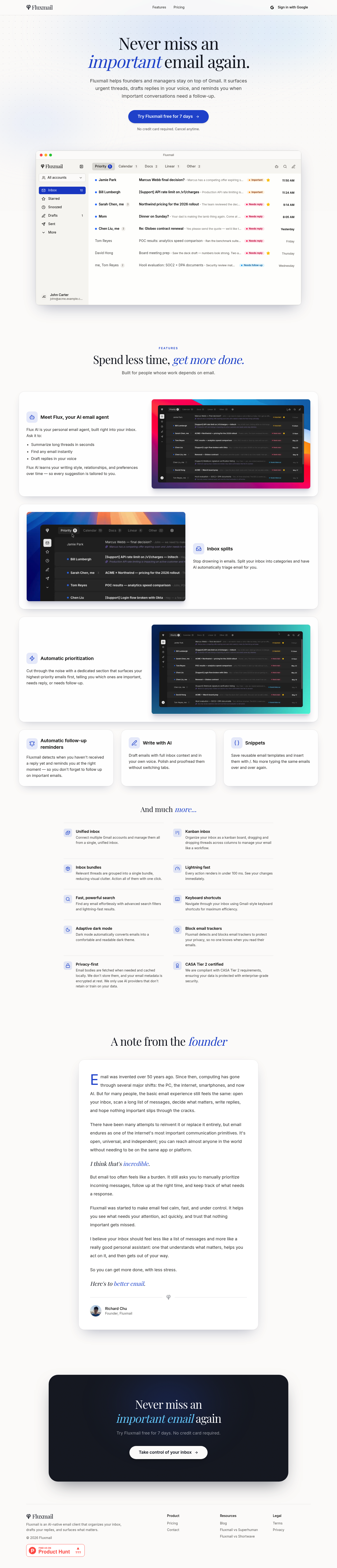 Fluxmail screenshot