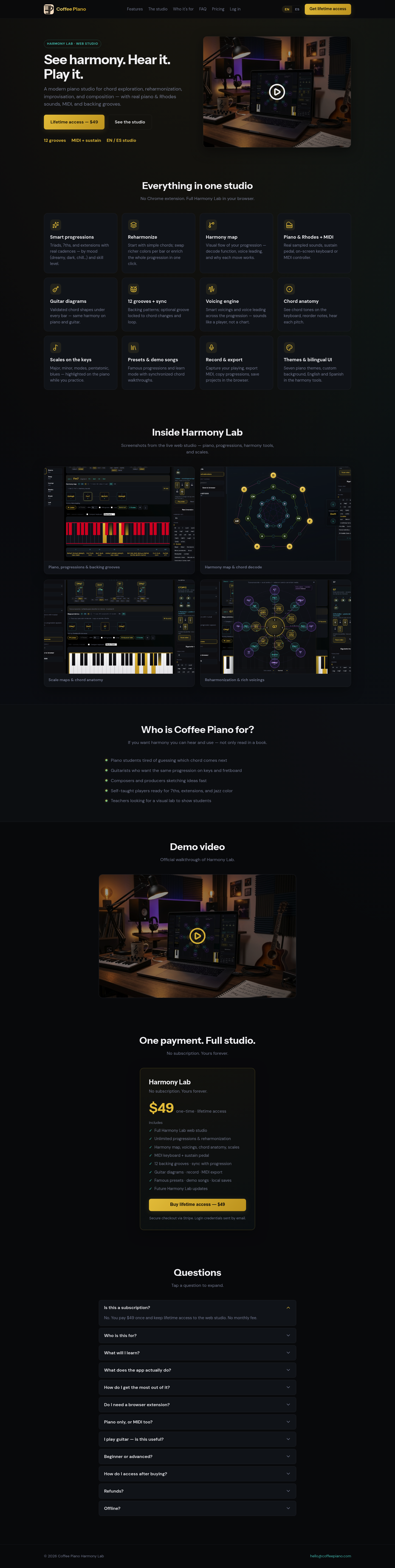 Coffee Piano screenshot