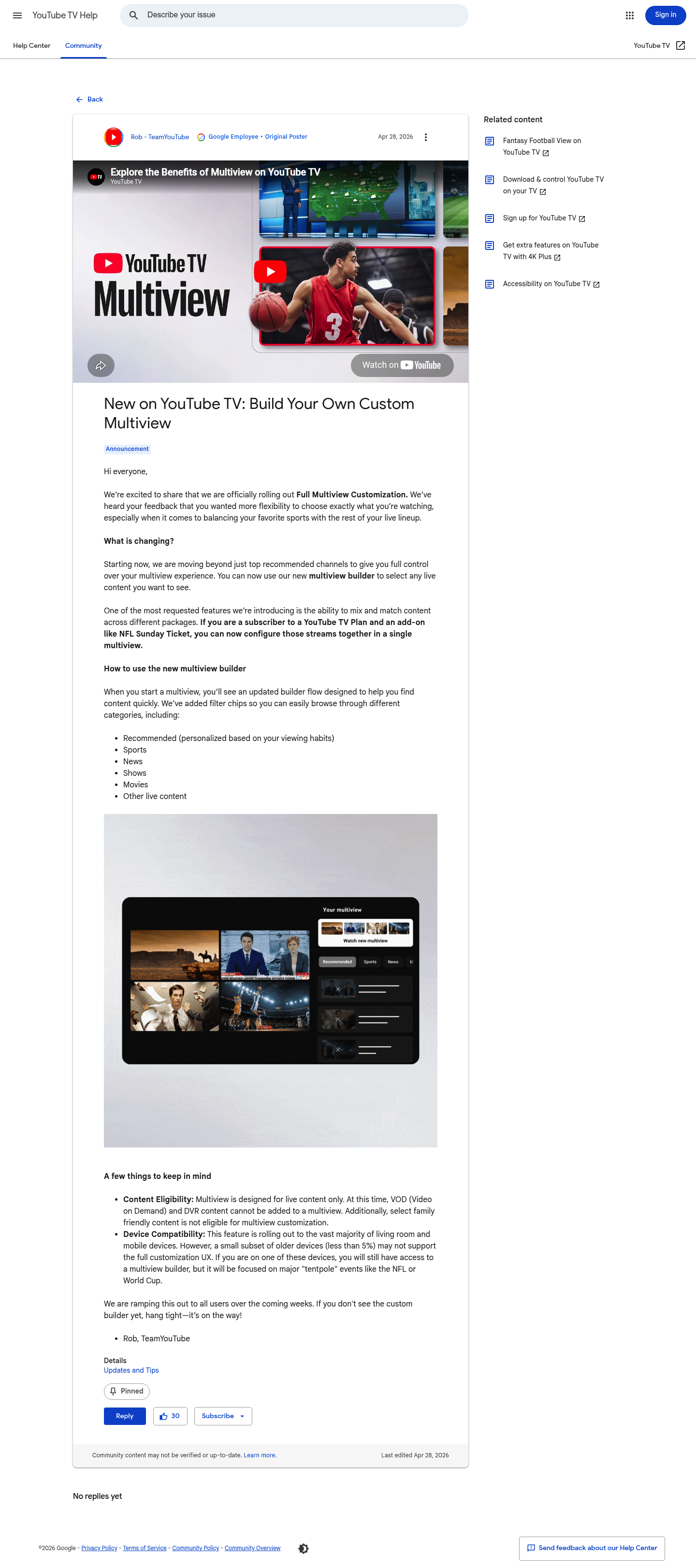 YouTube TV Custom Multiview screenshot