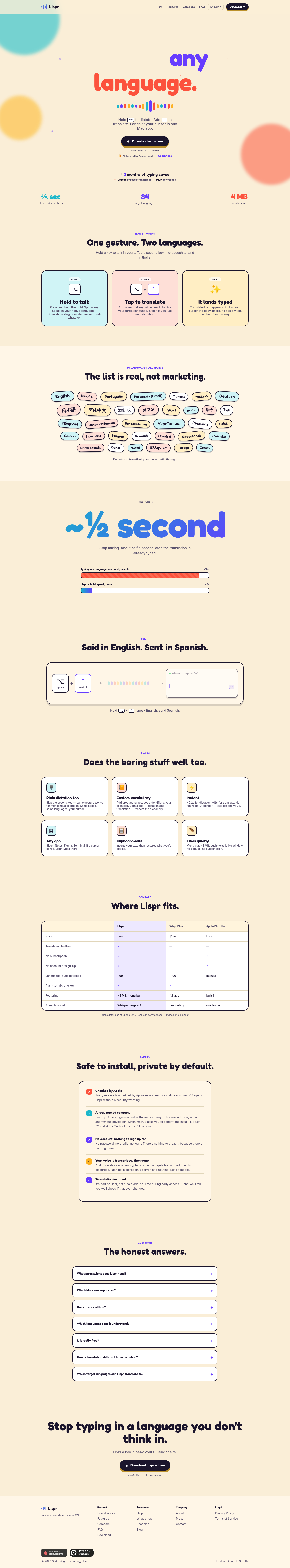 Lispr screenshot
