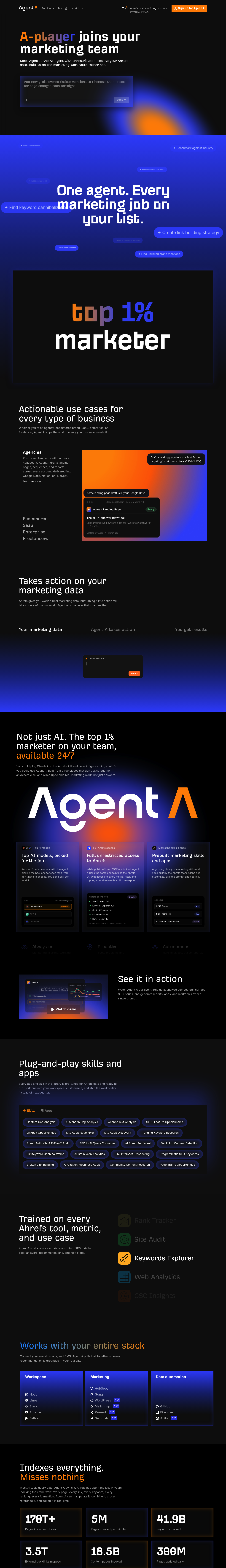 Agent A by Ahrefs screenshot