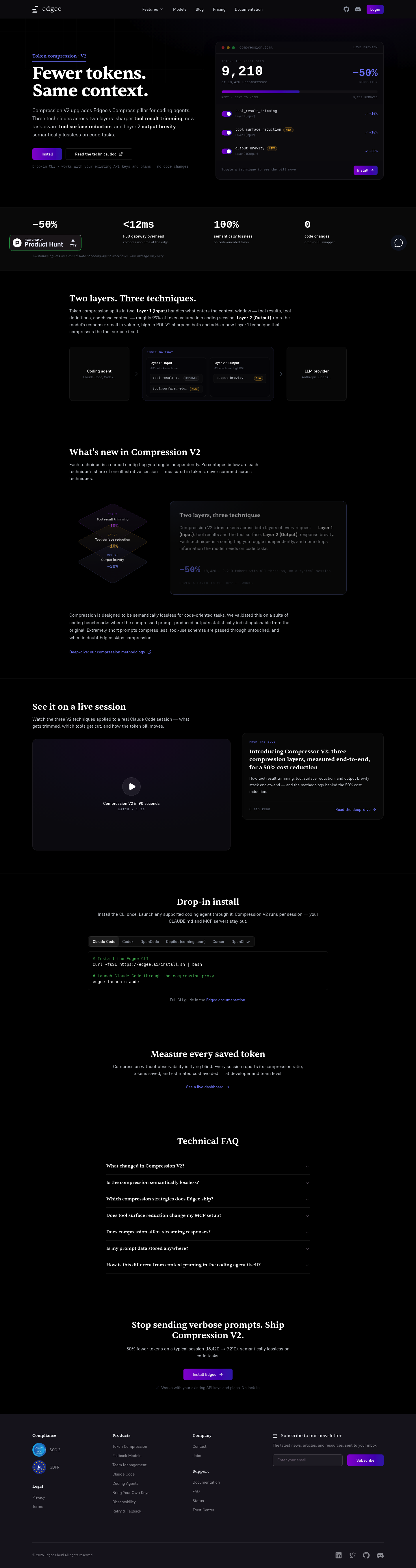 Edgee Claude Code Compressor V2 screenshot