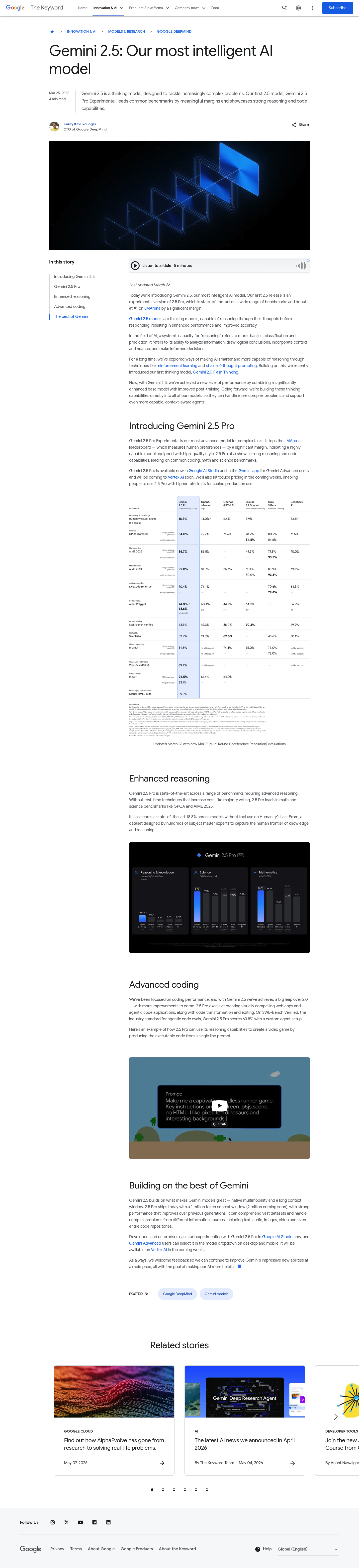 Blog screenshot