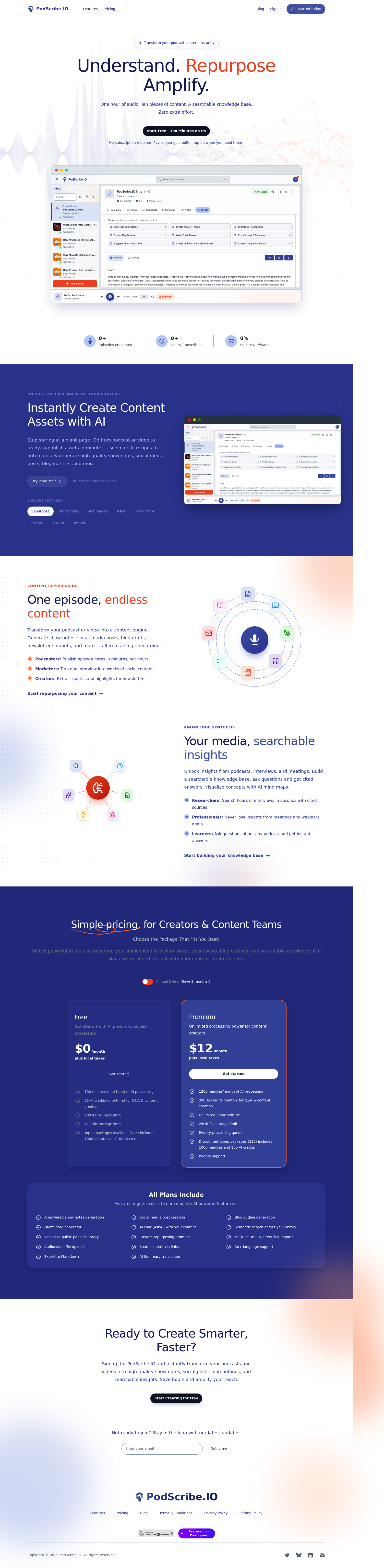 Podscribe screenshot