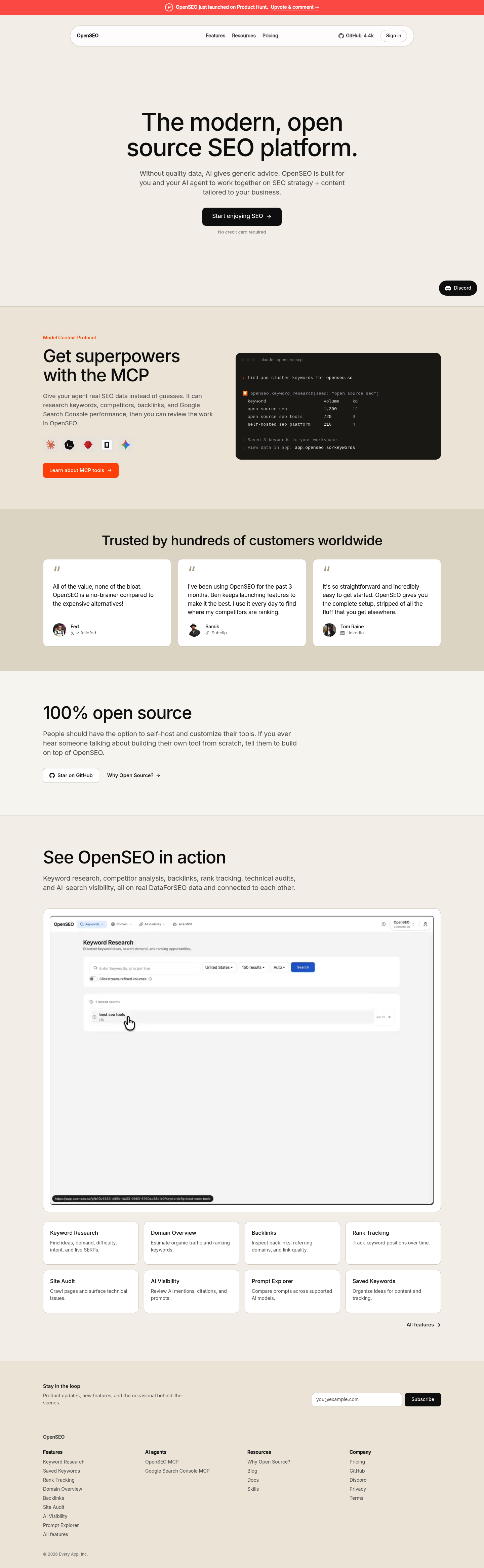 OpenSEO screenshot