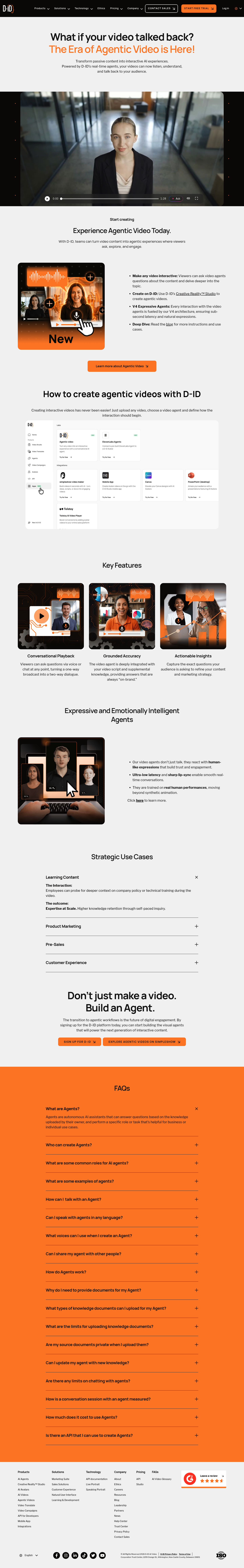 Agentic videos by D-ID screenshot