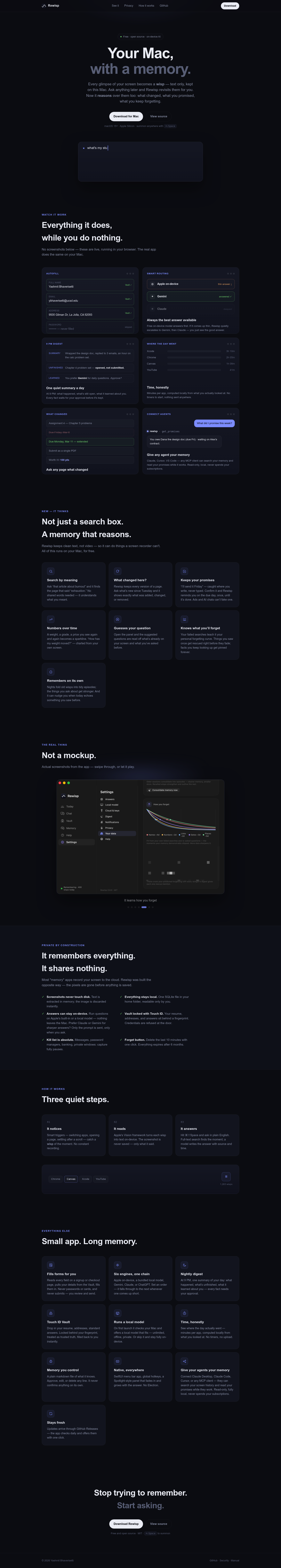Rewisp — an ambient memory for your Mac screenshot