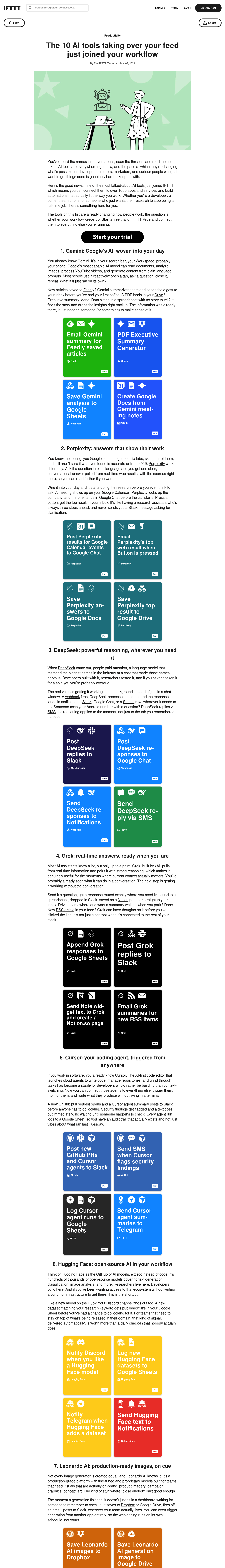 New AI tools by IFTTT screenshot