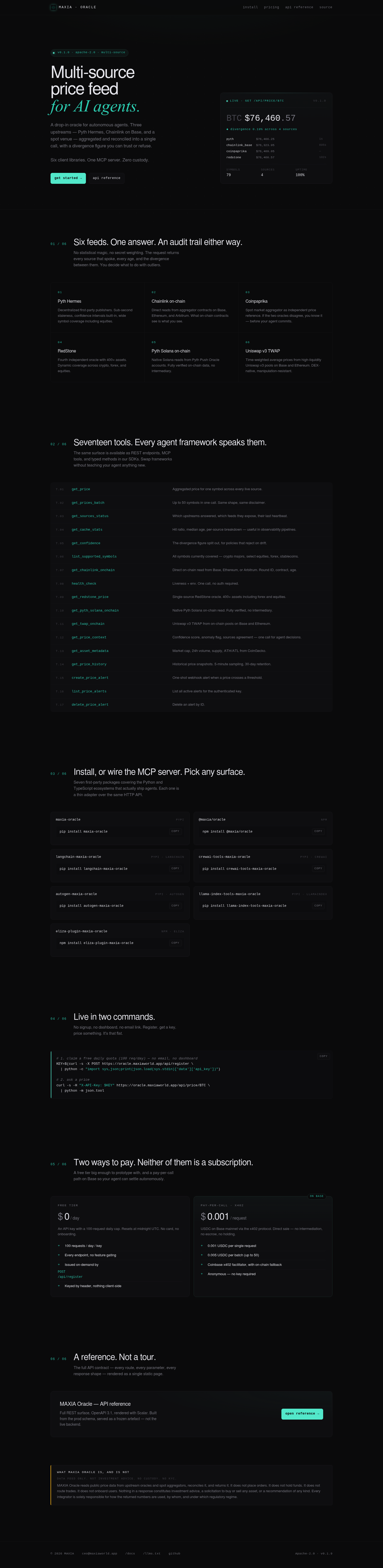 MAXIA Oracle screenshot