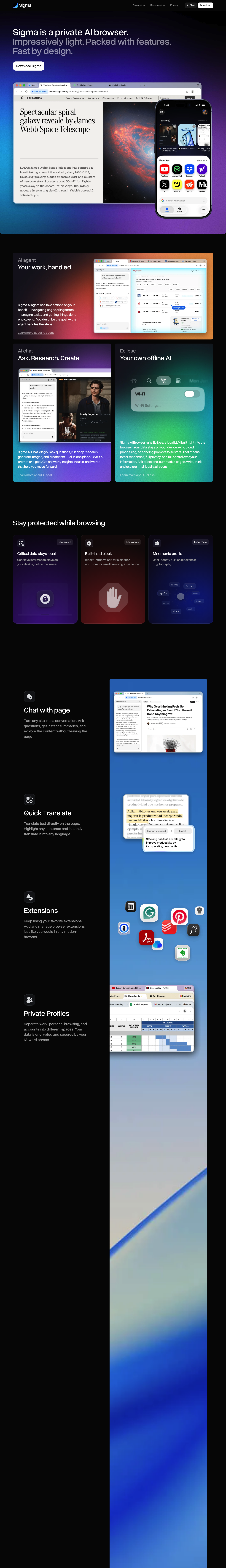 Sigma AI Browser  screenshot