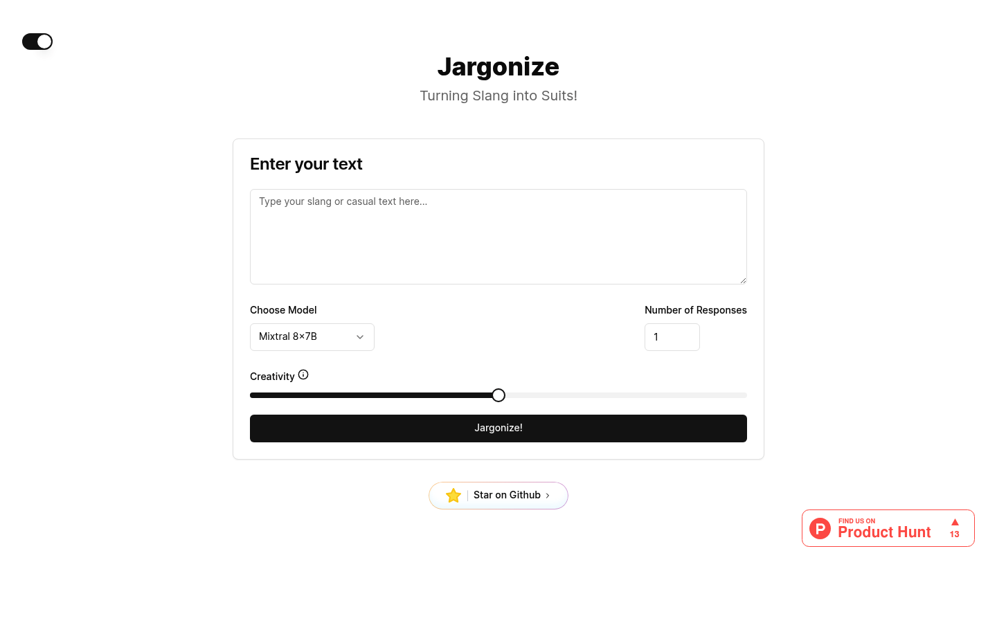Jargonize screenshot