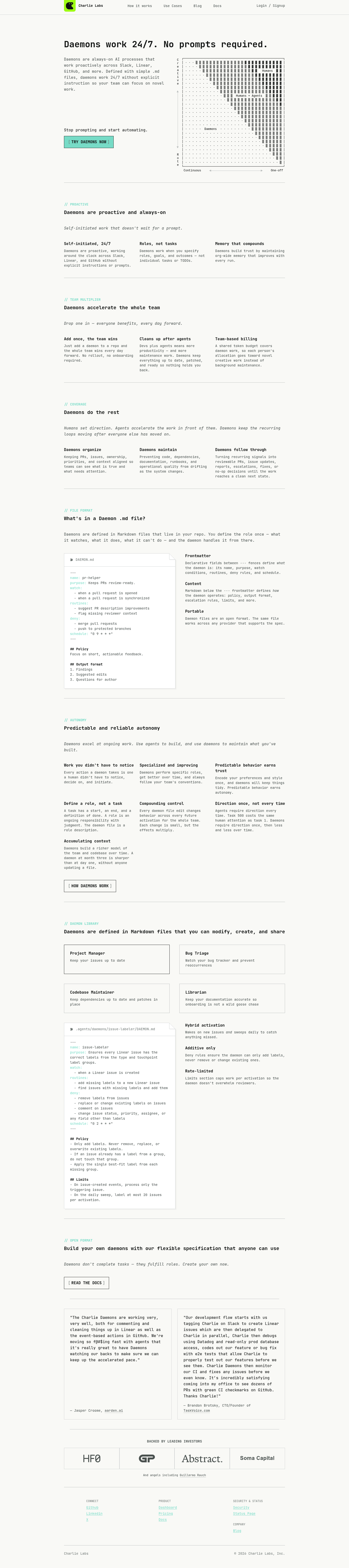 Daemons by Charlie Labs screenshot
