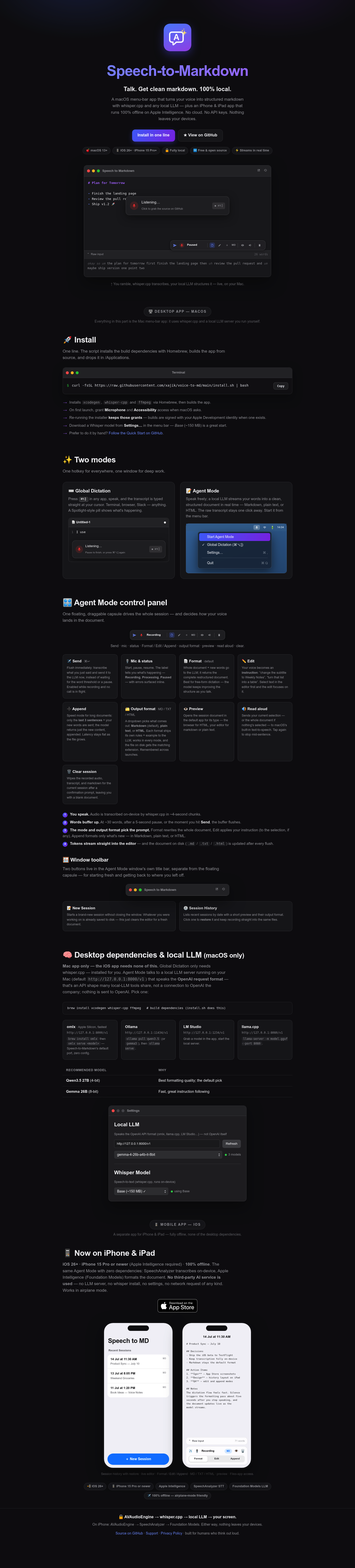 Speech To Markdown screenshot