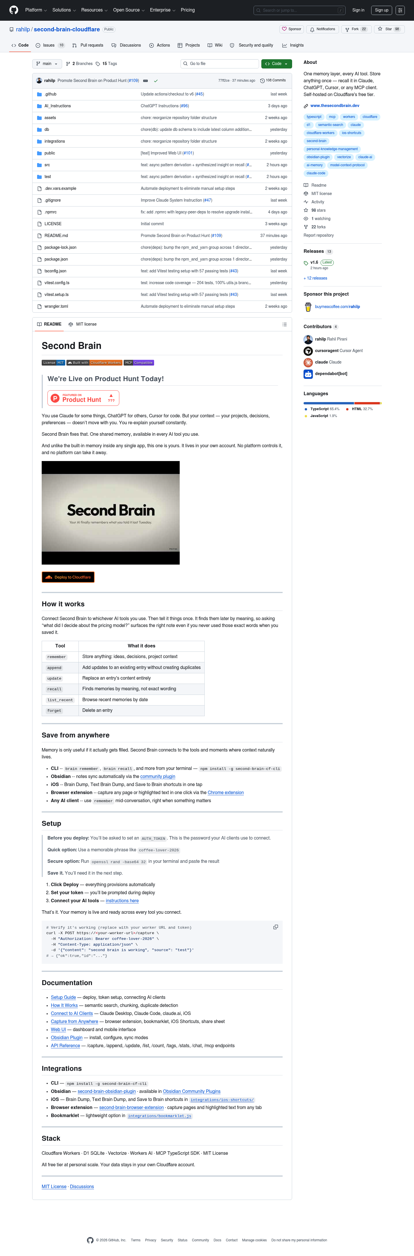 Second Brain for AI screenshot
