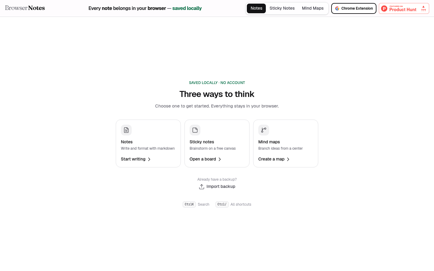 Browser Notes screenshot